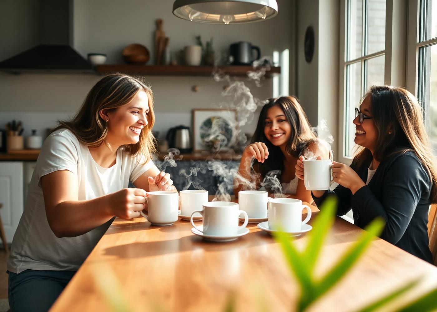 Pessoas tomando café
