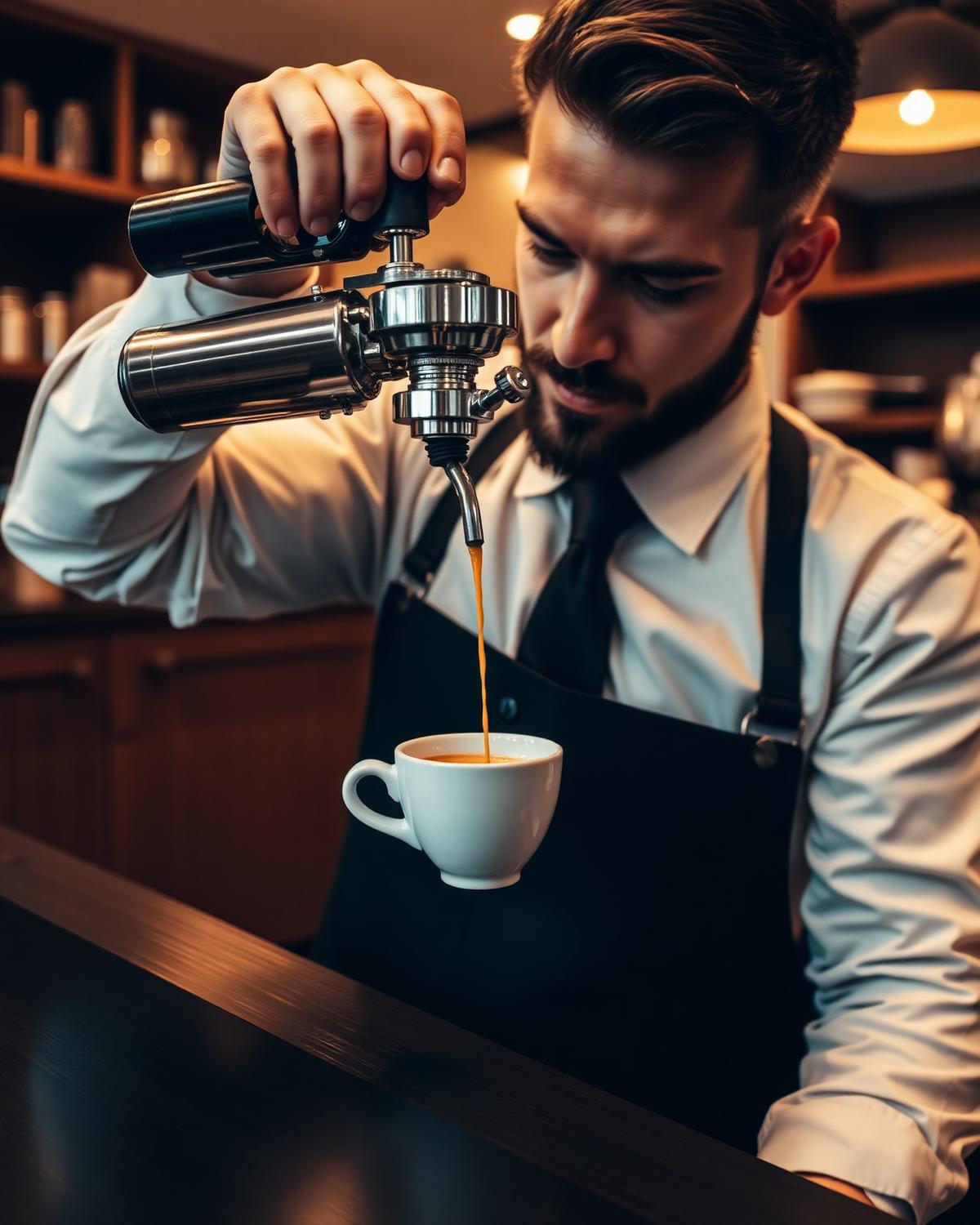 Barista preparando espresso